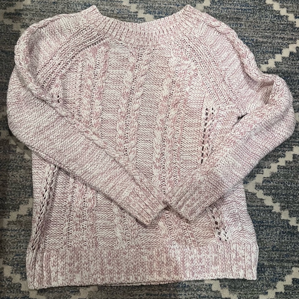 Gap Size XL Pink and White Sweater
